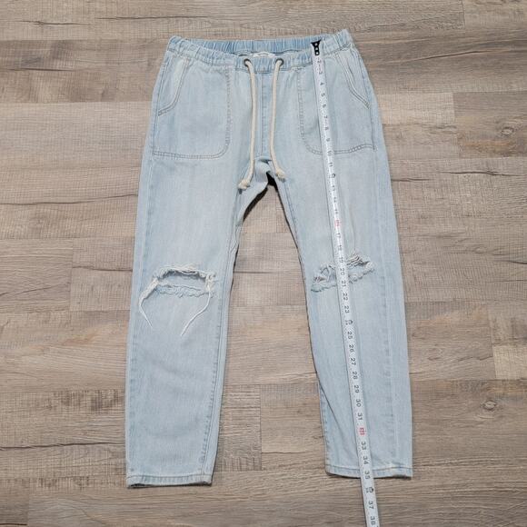 One Teaspoon Shabbies Size Medium Distressed Light Wash Slouchy Baggy Jeans - Picture 7 of 10
